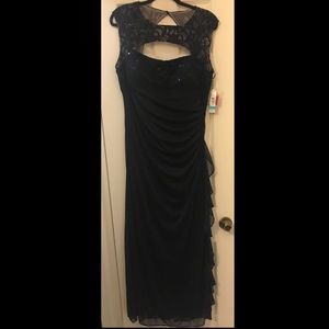 Navy gown with lace top BRAND NEW WITH TAGS